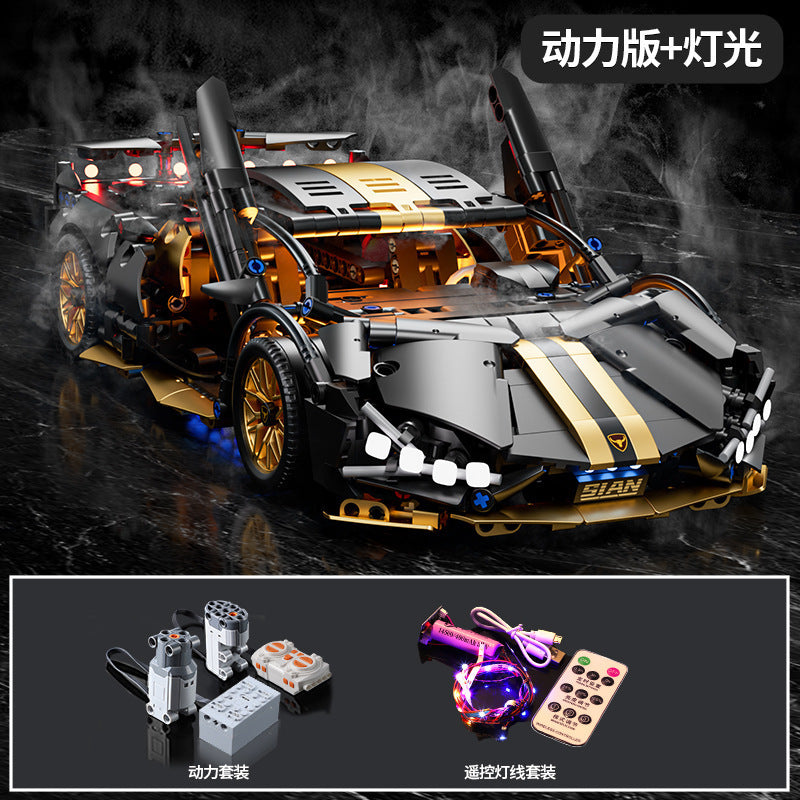 911 Electroplated Purple Apollo Sun God Drift Sports Car Model High-Difficulty Assembly Building Blocks Toy Wholesale…