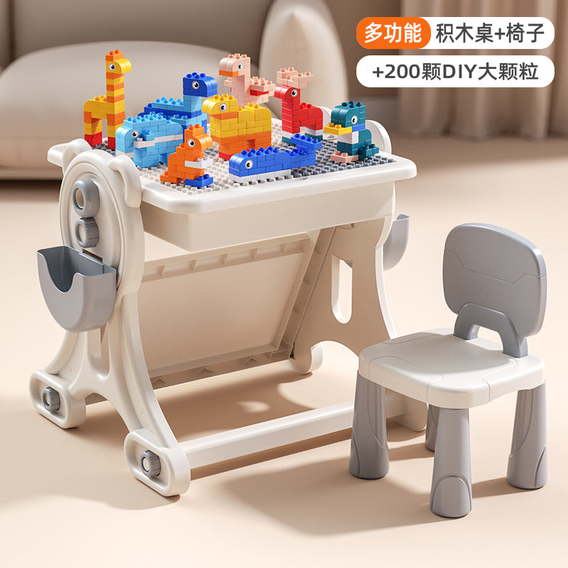 Large Particle Building Block Toys DIY Children's Multifunctional Building Block Table Educational Assembly Learning Table…