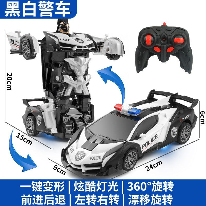 Cross-border one-button deformation robot King Kong remote control car racing rechargeable electric children's toy boy…
