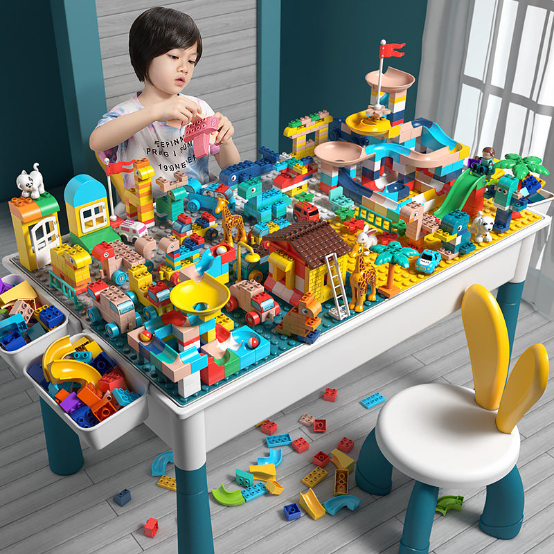 Large Particle Building Block Toys DIY Children's Multifunctional Building Block Table Educational Assembly Learning Table
