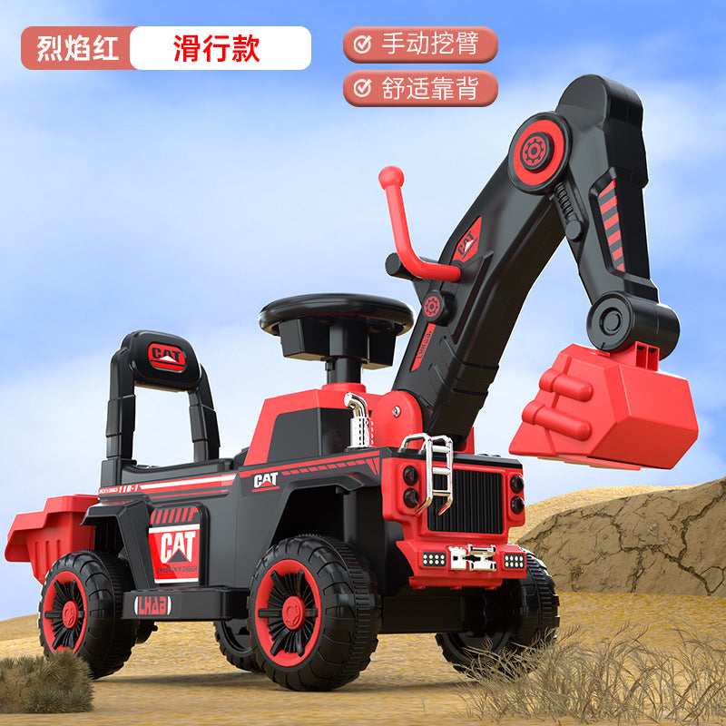 Children's Electric Excavator, Large Enough for Kids to Ride On, Suitable for Boys and Girls, Toy Construction Vehicle…