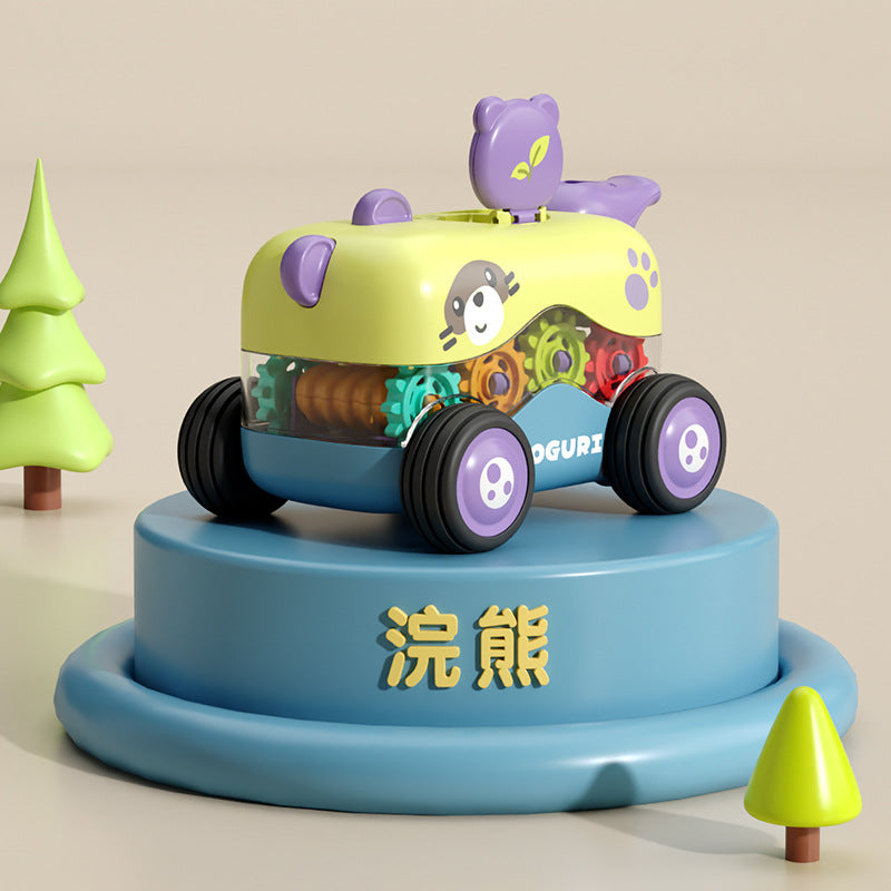 Manufacturer Produces Inertial Cartoon Gear Whistle Toy Car Educational Early Education Baby Crawling Toy Car Sliding and…