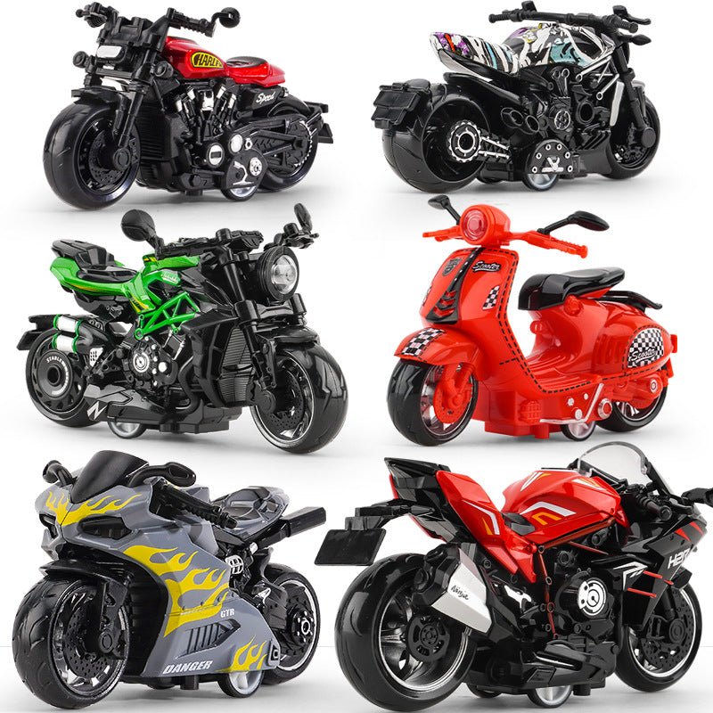 Cross-border generation children's toy boy baby simulation alloy motorcycle ornaments key chain model toy car - image 5