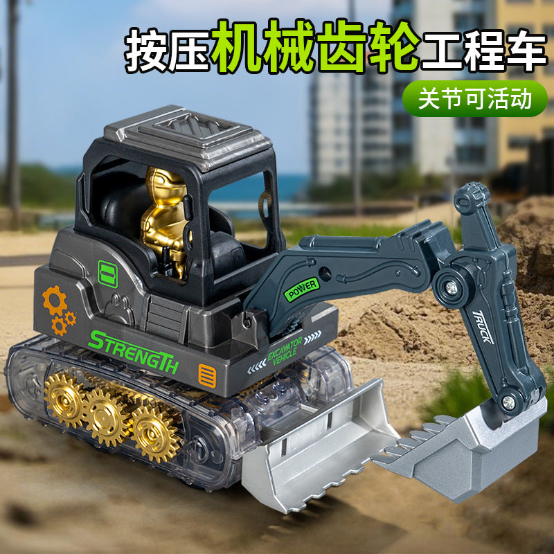 Children's Inertial Drive Gear Engineering Vehicle Toy with Movable Joints, Excavator Toy for Boys, Wholesale for Street…