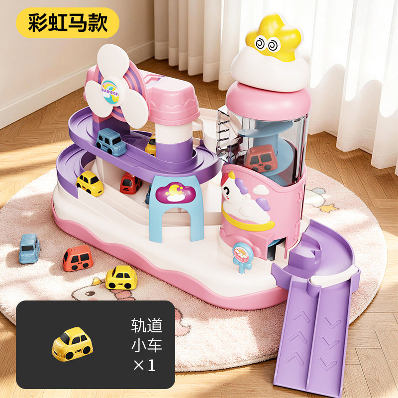 Children's educational toys for boys aged 3 to 6: a car park, a puzzle track car adventure to develop intelligence…