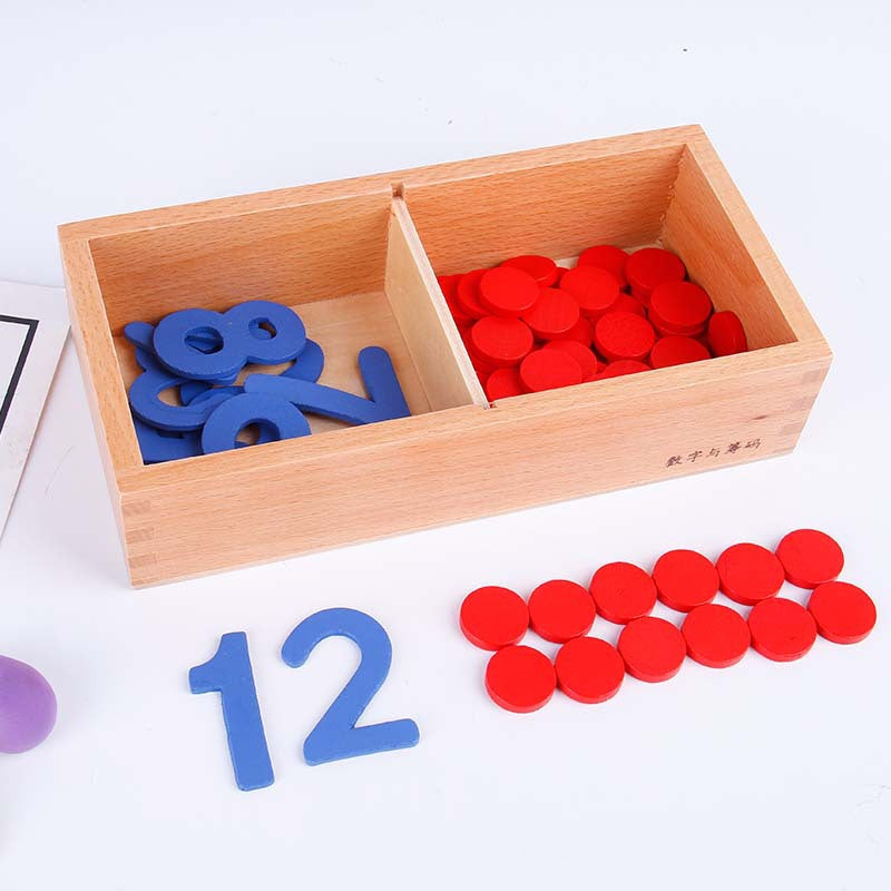 Montessori Teaching Aids Numbers and Chips Family Pack Mathematical Calculation Monte Montessori Early Education…