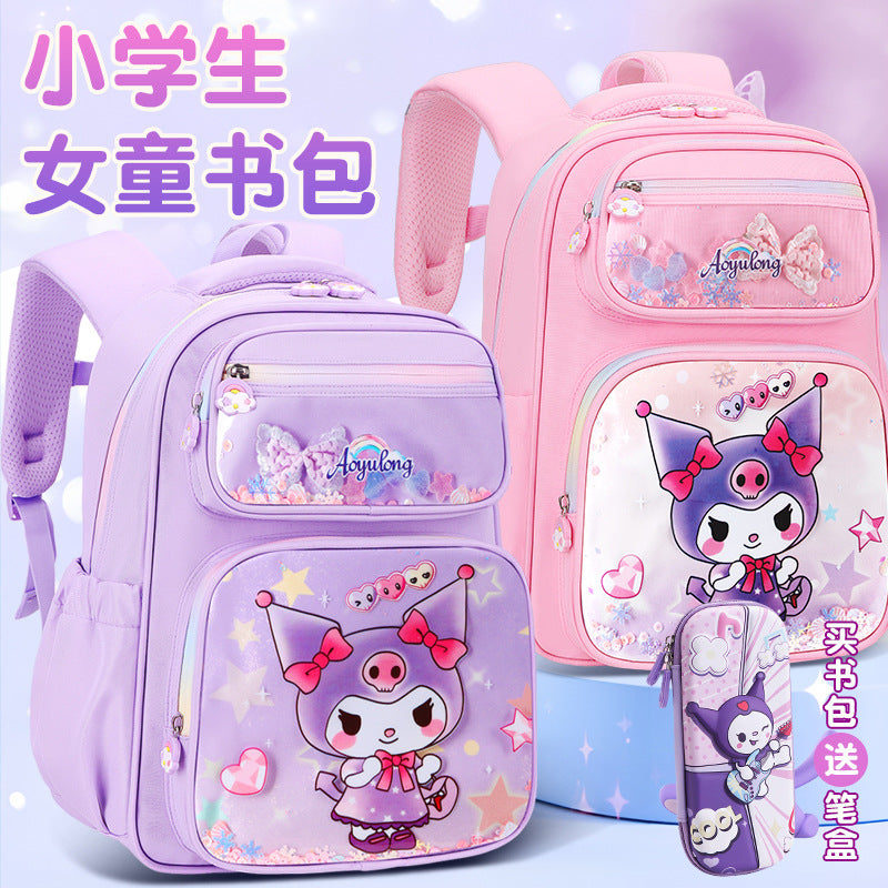 2024 New Kulomi Schoolbag Primary School Girl's Grade One, Two and Three Girls' Ridge Protection and Weight Reduction…