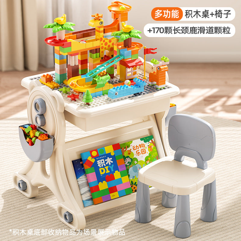 Large Particle Building Block Toys DIY Children's Multifunctional Building Block Table Educational Assembly Learning Table…