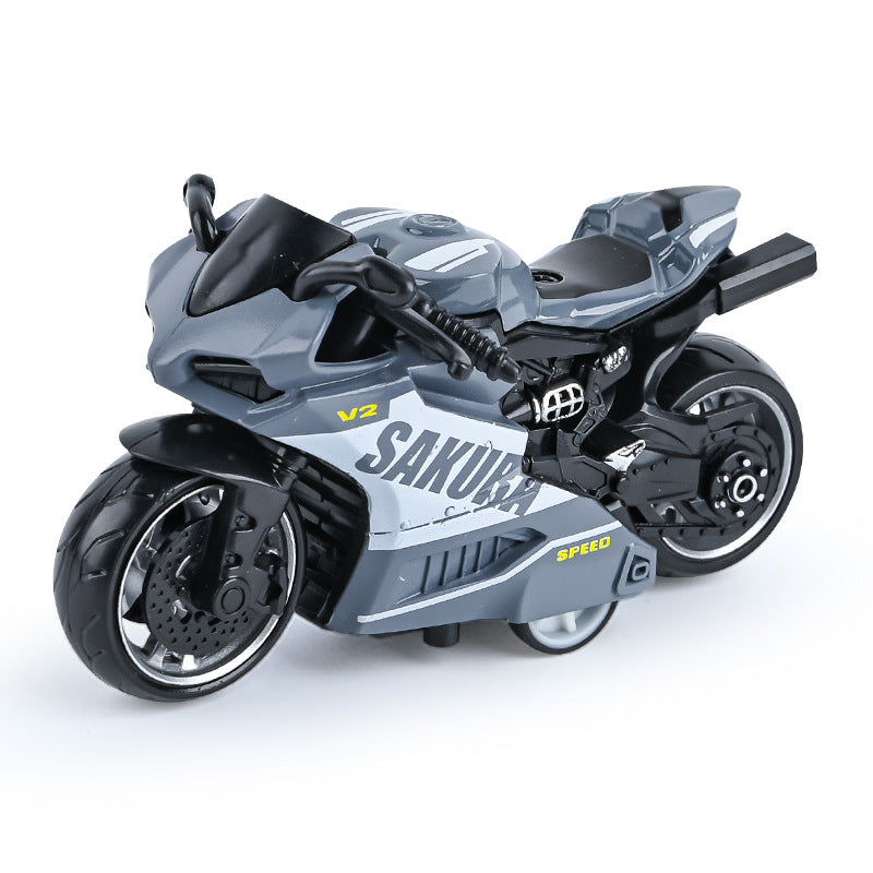 Cross-border generation children's toy boy baby simulation alloy motorcycle ornaments key chain model toy car - {gray…