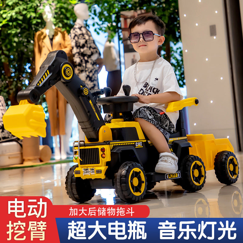 Children's Electric Excavator, Large Enough for Kids to Ride On, Suitable for Boys and Girls, Toy Construction Vehicle…