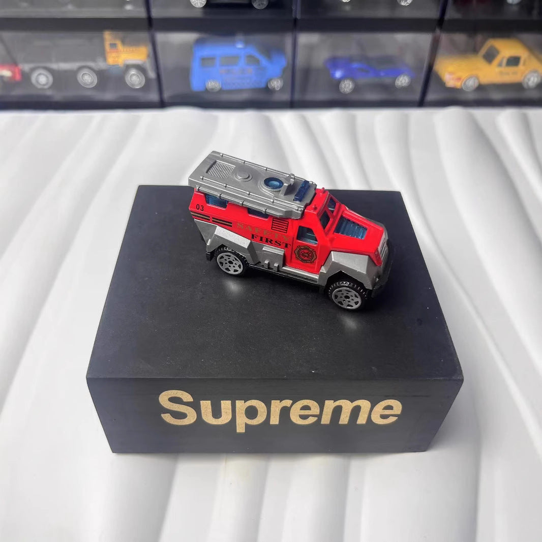 Cross-border Alloy Fire Truck Special Police Car Model Set Ladder Car Mini Boy Small Sliding Toy Car Young - image 5
