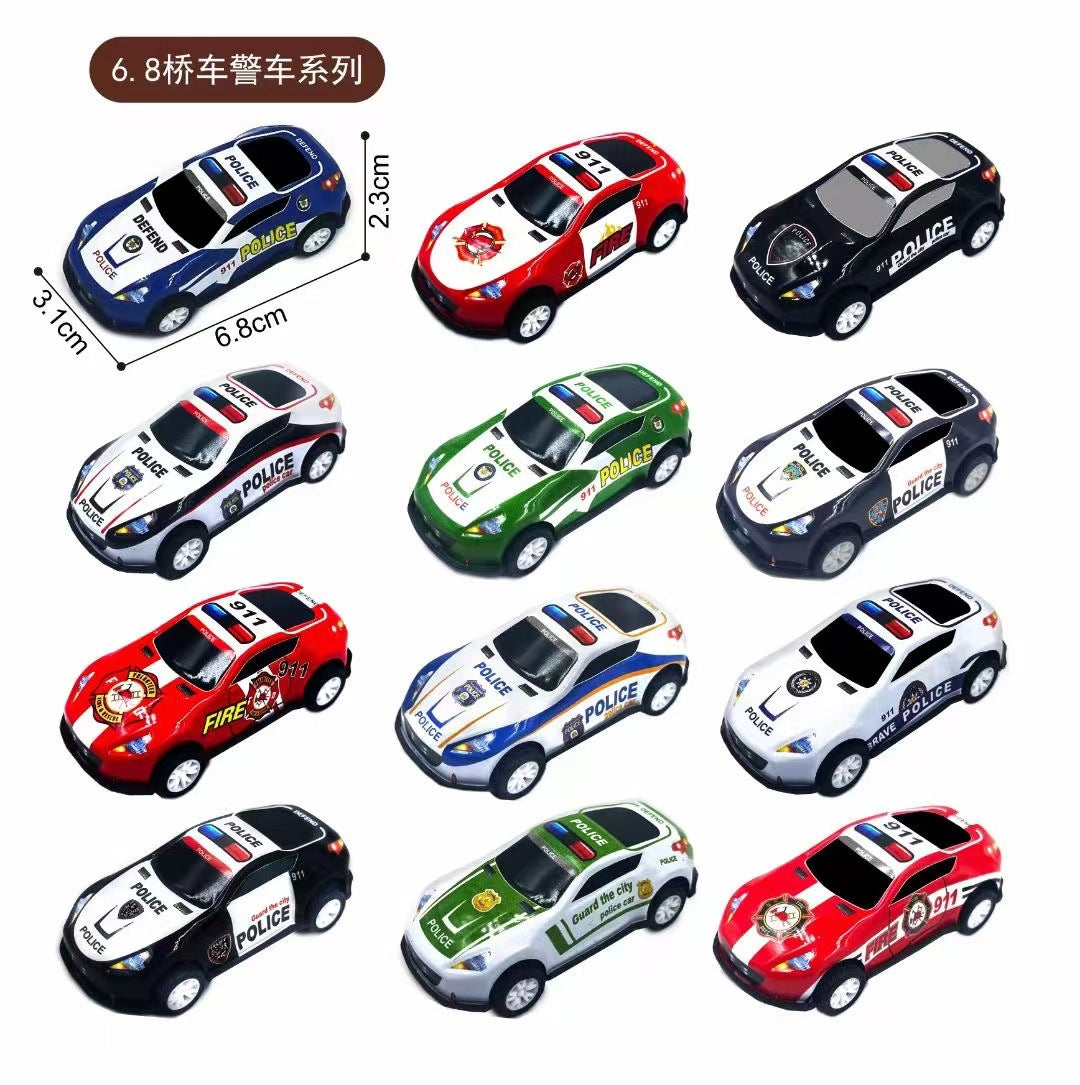 Alloy Pull-Back Metal Inertia Mini Car Children's Toy for Boys, Small Gift for Kindergarten Kids, Wholesale - Car police…