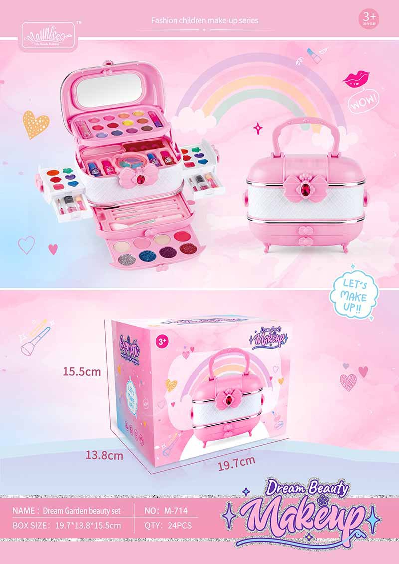 Amazon Cross Border Children Cosmetics suit Girls Makeup Nail Polish Toy Suitcase Performance Birthday Gift - M-714 beauty…