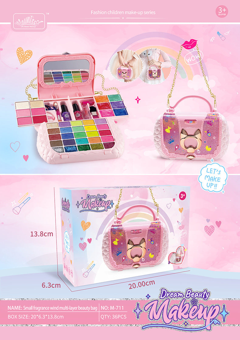 Amazon Cross Border Children Cosmetics suit Girls Makeup Nail Polish Toy Suitcase Performance Birthday Gift - M-711…