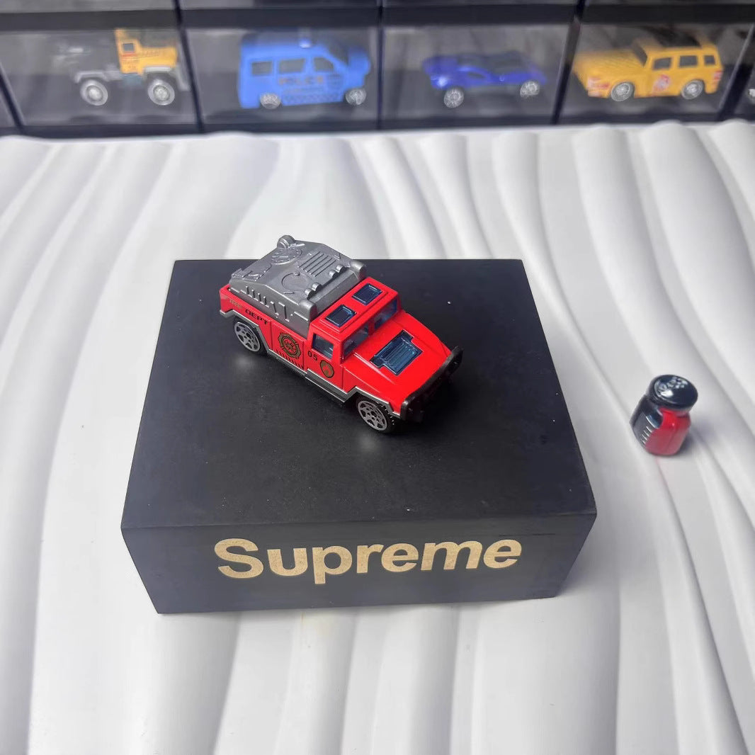 Cross-border Alloy Fire Truck Special Police Car Model Set Ladder Car Mini Boy Small Sliding Toy Car Young - image 3