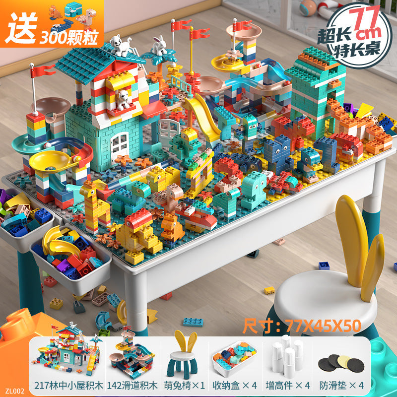 Large Particle Building Block Toys DIY Children's Multifunctional Building Block Table Educational Assembly Learning Table…
