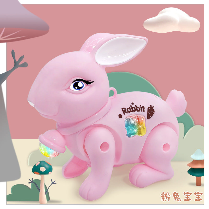 Electric Leash Rabbit, Popular Online Toy for Children, New Year's Day Square Night Market Stall Glowing Toy Wholesale…
