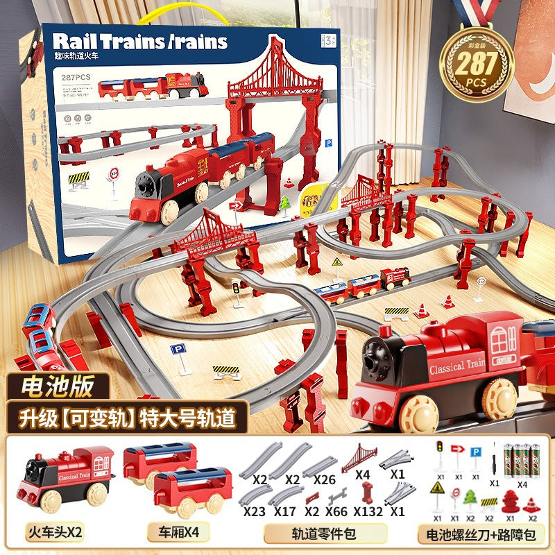 Electric High-Speed ​​Rail Train Small Train with Track Boy Train Model Artificial Educational Birthday Gift Kidsren's Toy…
