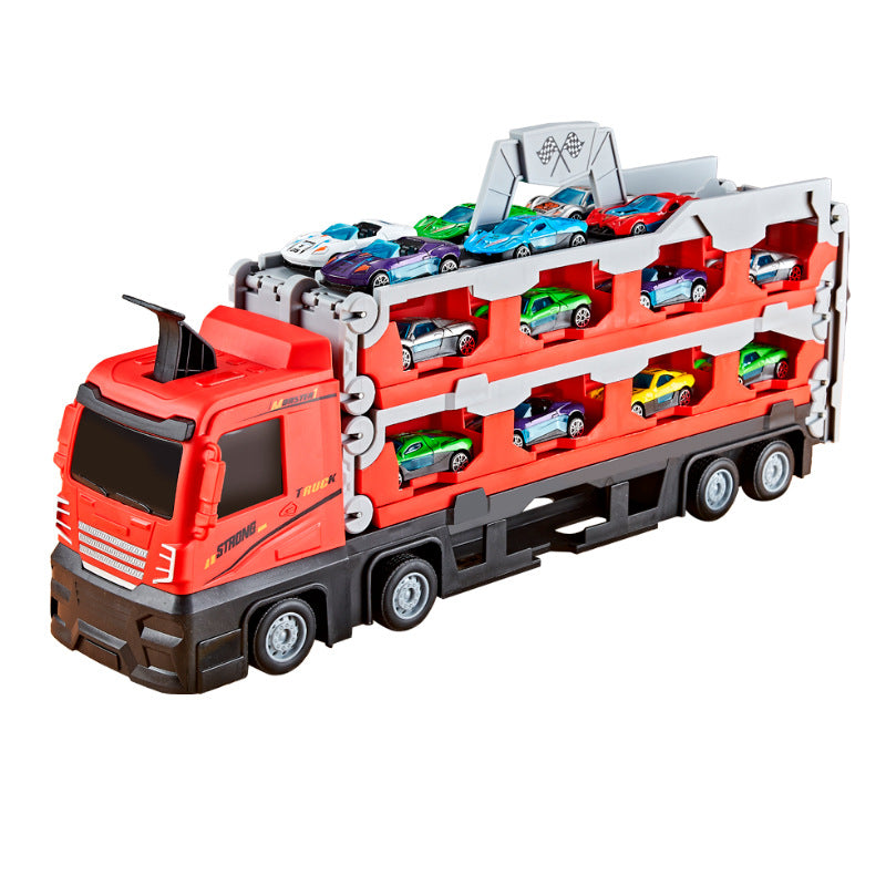 Toy car deformation card transporter storage folding track ejection car alloy children boy gift wholesale - image 6