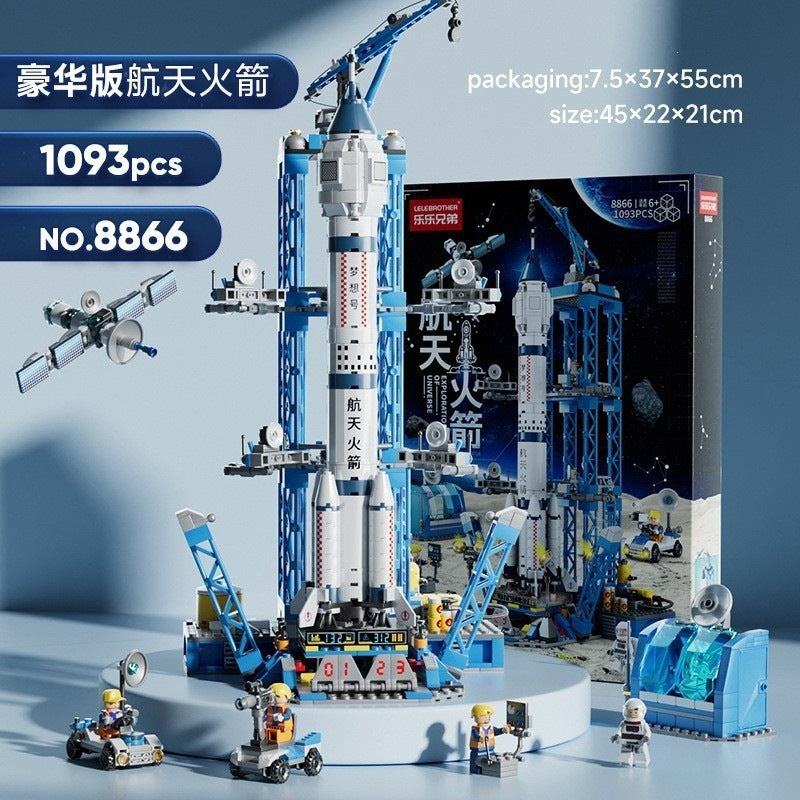 Military Assembly Building Blocks Aircraft Carrier Destroyer Rocket Ship Small Particle Children's Educational Toys Boys'…