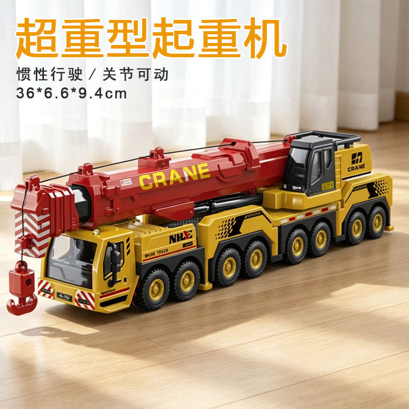 Cross-border oversized crane retractable long boom boy engineering vehicle model adjustable crane crane toy - image 4
