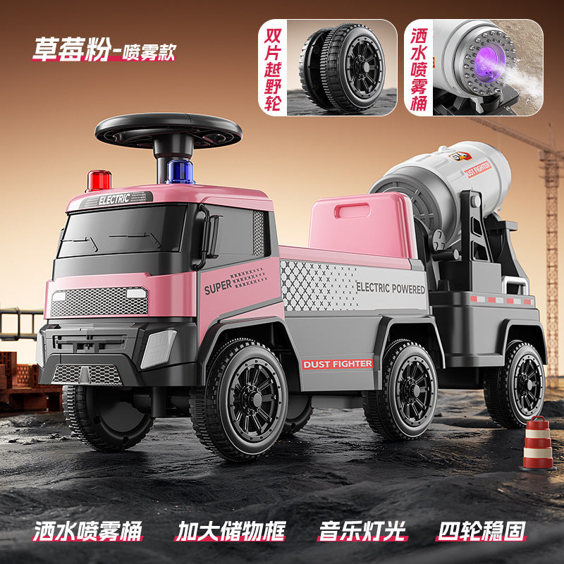 Sliding Spray Mixer Truck Safety Backrest Enlarged Storage Box Light Music Anti-Skid Tires Smooth Body - Scooter…