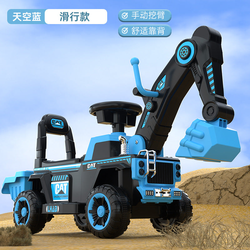 Children's Electric Excavator, Large Enough for Kids to Ride On, Suitable for Boys and Girls, Toy Construction Vehicle…