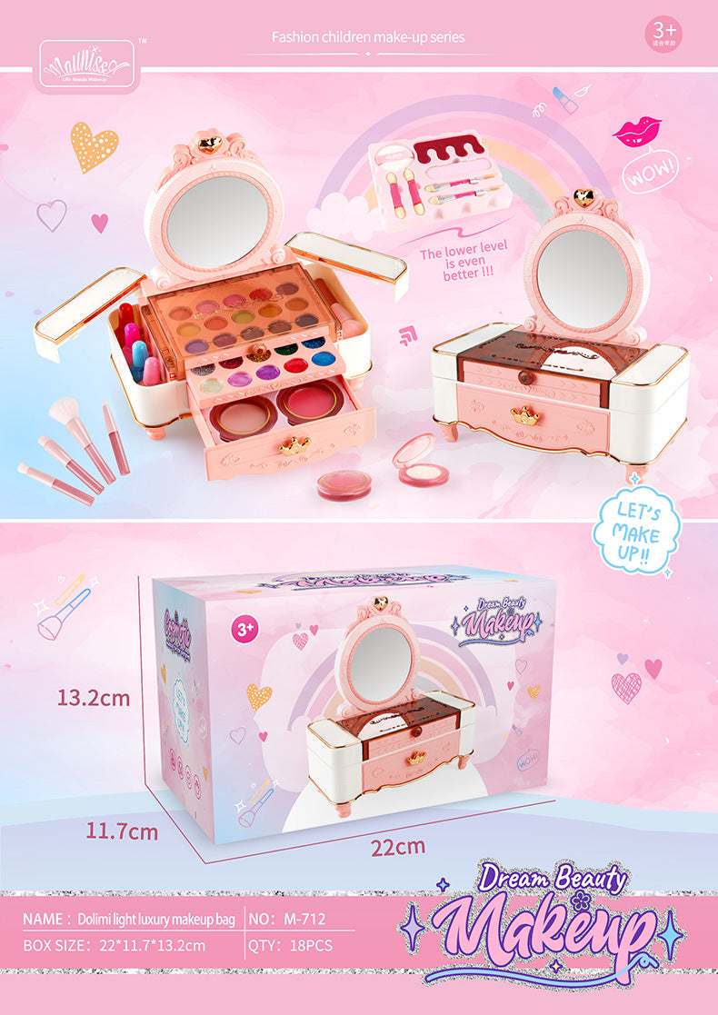 Amazon Cross Border Children Cosmetics suit Girls Makeup Nail Polish Toy Suitcase Performance Birthday Gift - M-712 beauty…