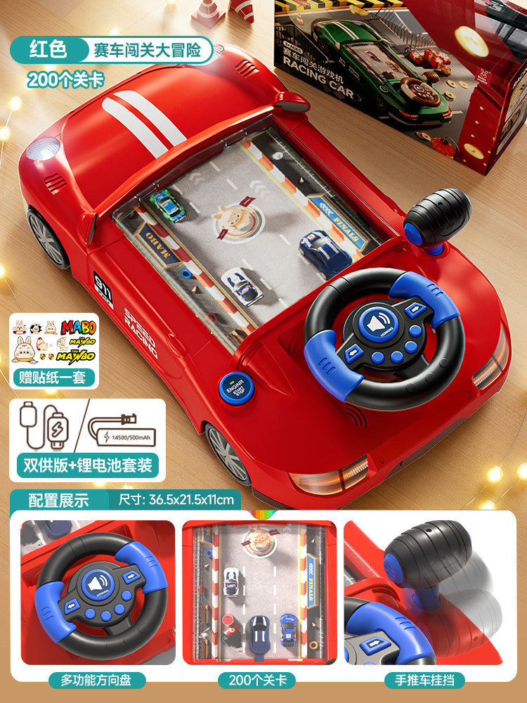 Early education story racing car to break through the big adventure game machine simulation multi-function steering wheel…