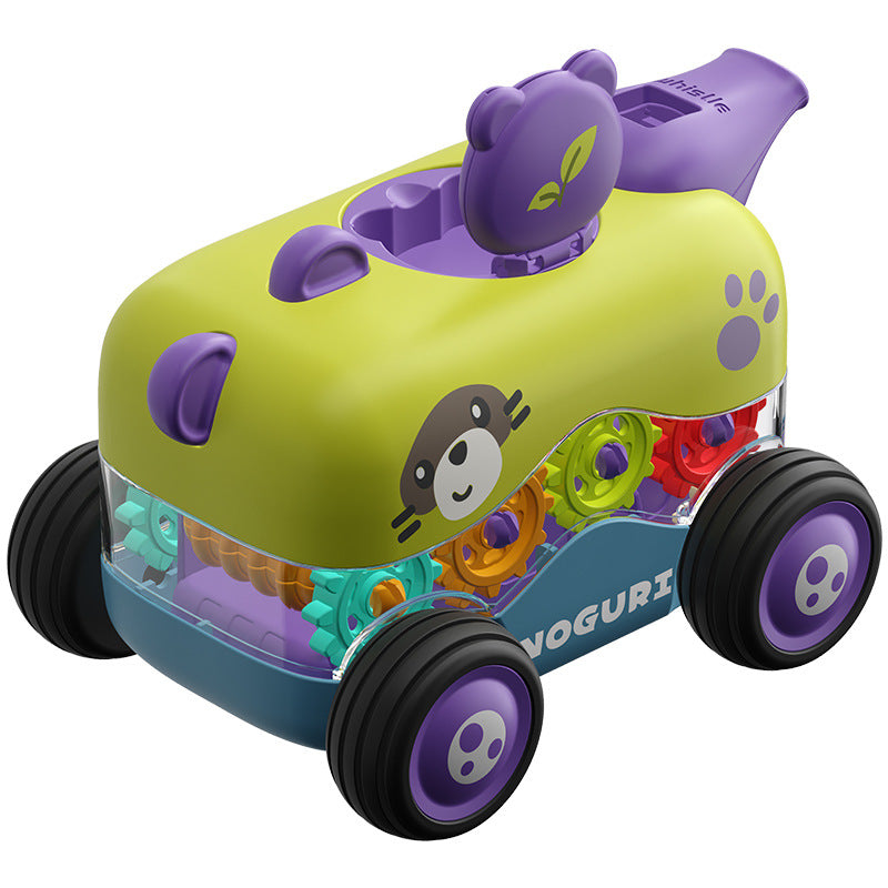 Manufacturer Produces Inertial Cartoon Gear Whistle Toy Car Educational Early Education Baby Crawling Toy Car Sliding and…