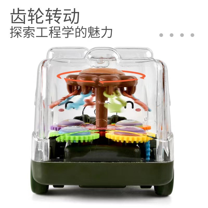 Shake the sound of children's toys cartoon inertia transparent gear fall-resistant bus toy car police car wholesale stall…