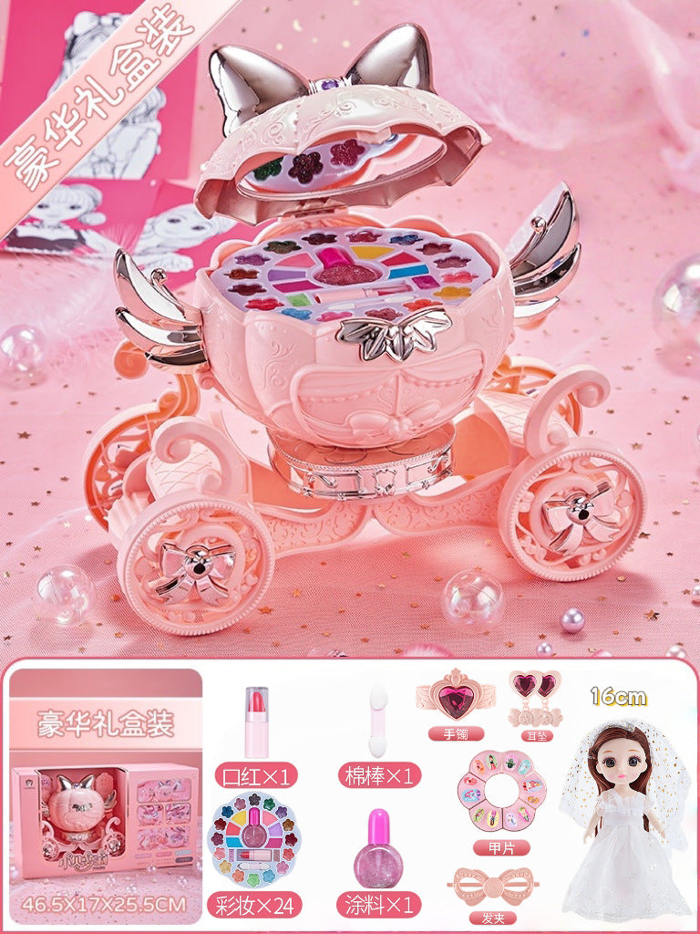 Cross-Border Hot Selling Children's Cosmetics Toy Set Exquisite Girl Stage Dressing Nail Polish Makeup Box Play House…