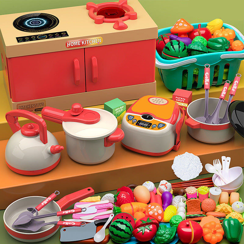 Play house children's kitchen toys for boys and girls baby simulation cooking mini kitchenware educational birthday gift…