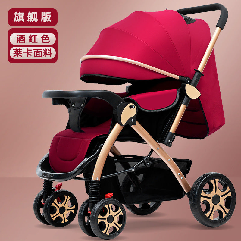 High-View Stroller for Babies, Can Sit and Lie Down, Bicycle-Style, Lightweight Children's Push Stroller, Baby Stroller…
