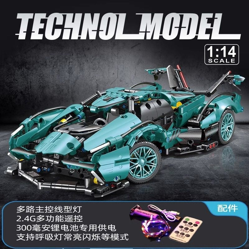 Cross-Border New Product Cyberpunk Building Block Ornaments 911 Lamborghini Space-Themed Sports Car Children's Toy Car…