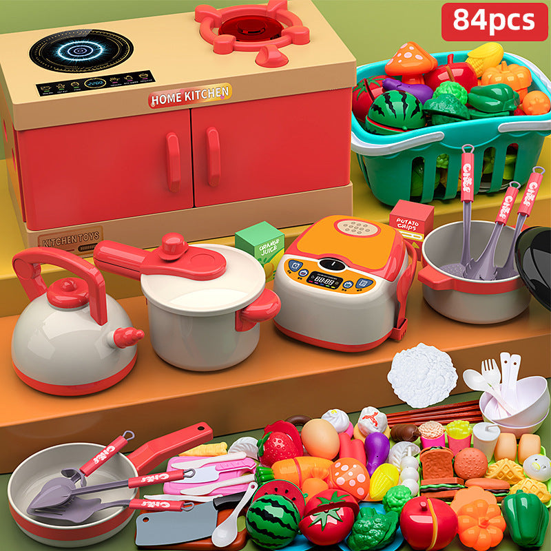 Play house children's kitchen toys for boys and girls baby simulation cooking mini kitchenware educational birthday gift…