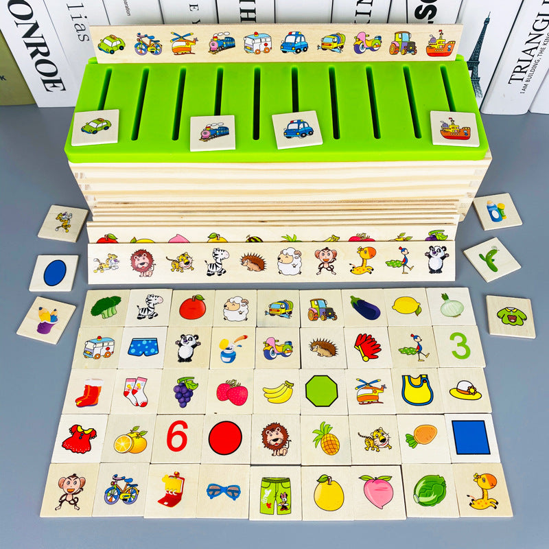 Children's early education educational toys knowledge classification box kindergarten Montessori teaching aids cognitive…