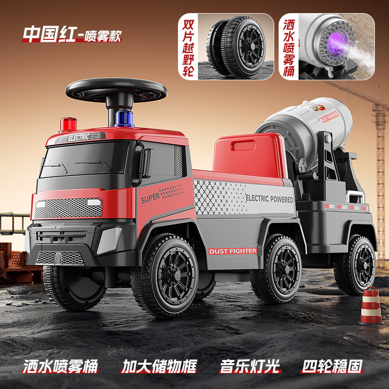 Sliding Spray Mixer Truck Safety Backrest Enlarged Storage Box Light Music Anti-Skid Tires Smooth Body - Scooter [china…