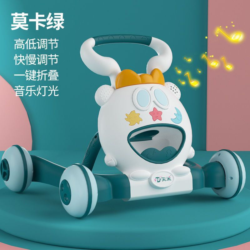 Tianmi baby walker, children's walking aid, one-touch folding, adjustable speed, with music, anti-side tip - Tianmi Green