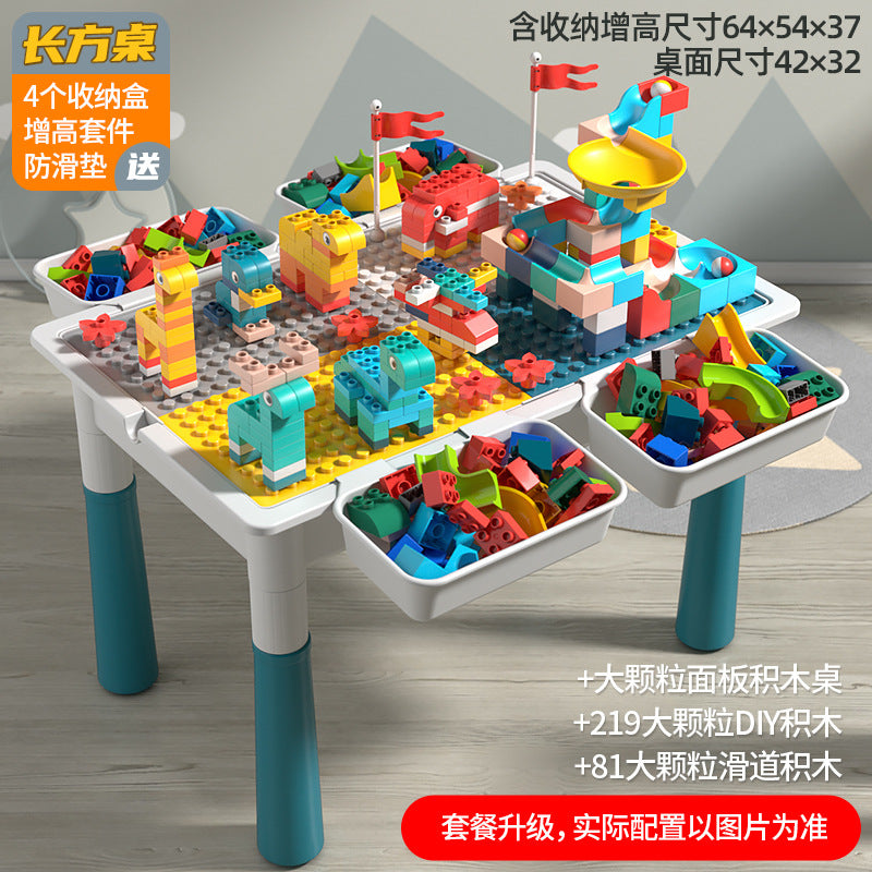 Large Particle Building Block Toys DIY Children's Multifunctional Building Block Table Educational Assembly Learning Table…