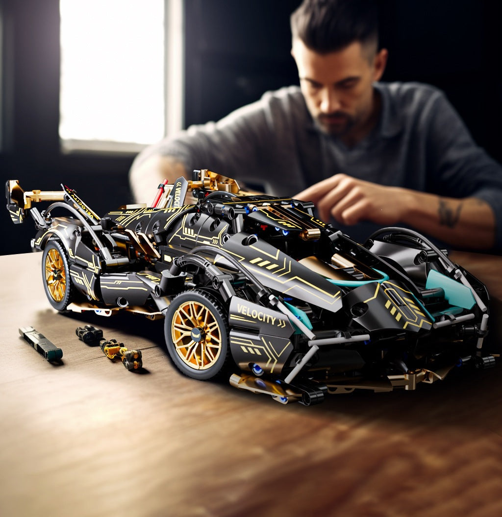 Cross-Border New Product Cyberpunk Building Block Ornaments 911 Lamborghini Space-Themed Sports Car Children's Toy Car…