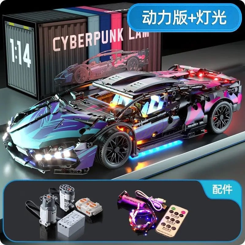 Cross-Border New Product Cyberpunk Building Block Ornaments 911 Lamborghini Space-Themed Sports Car Children's Toy Car…