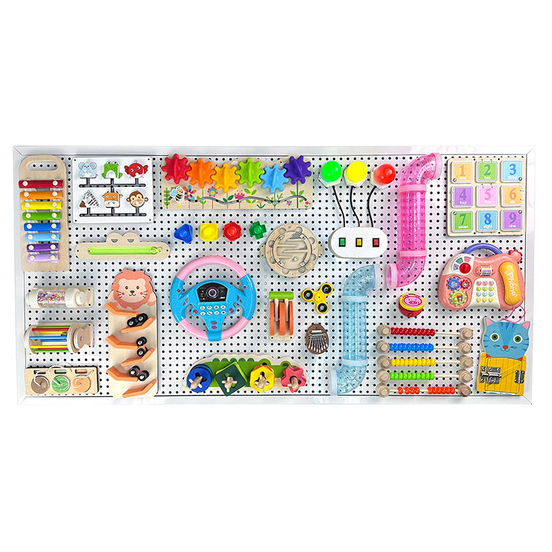 Baby and Children's Fence Busy Board DIY Accessories Early Education Educational Toys for Learning Words and Numbers Hole…