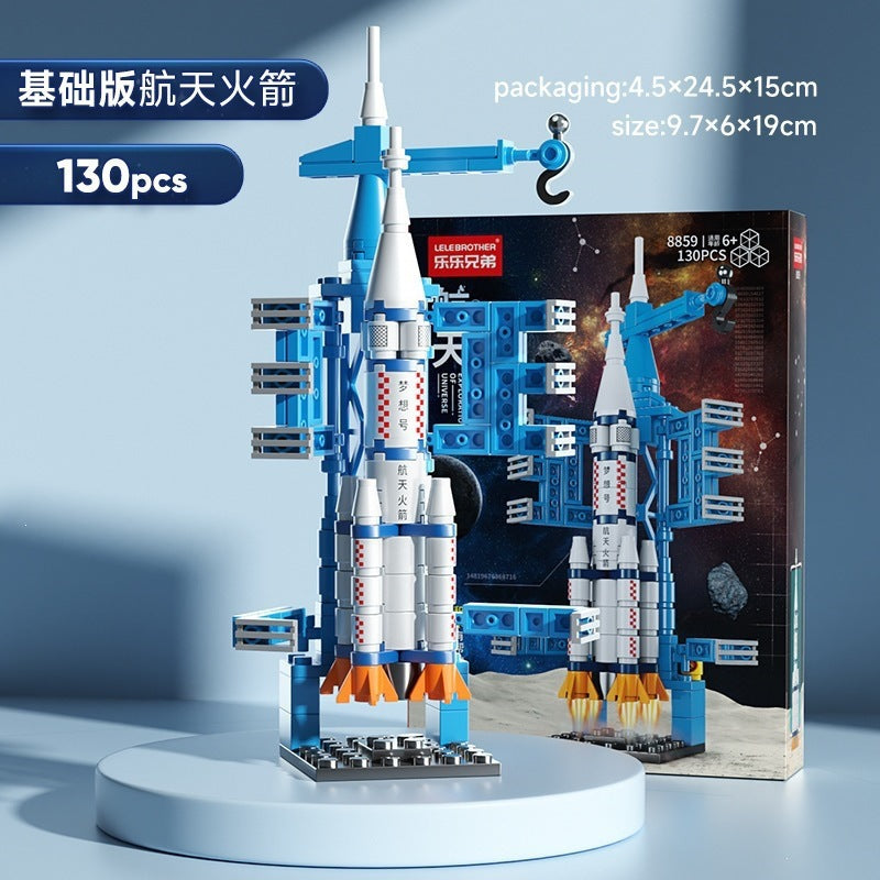 Military Assembly Building Blocks Aircraft Carrier Destroyer Rocket Ship Small Particle Children's Educational Toys Boys'…