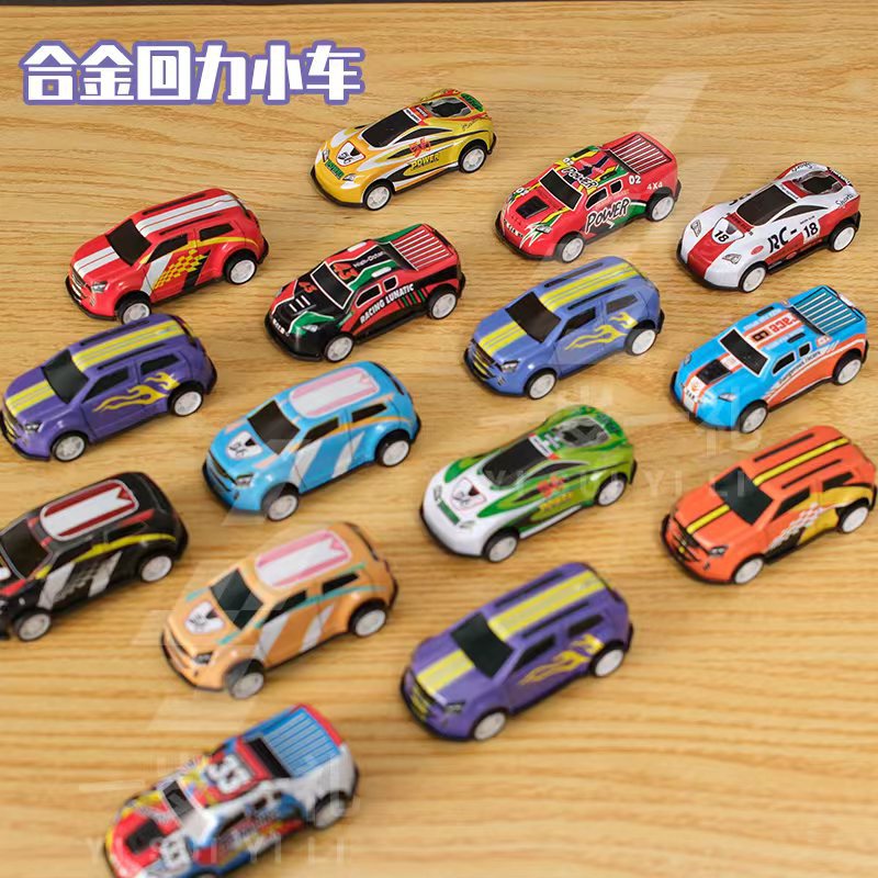 Metal Car Toy Pull-Back Alloy Car Model Mini Car Boy Gift Miniature Racing Pickup Truck Off-Road Car Model - 6.8cm iron cart
