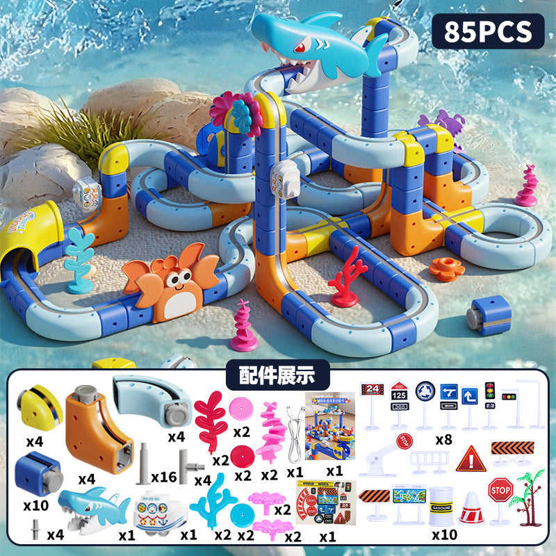 Cross-border Versatile Magnetic Track Car Children's Educational Toy Building Blocks Anti-Gravity Magnetic Suspension Train…