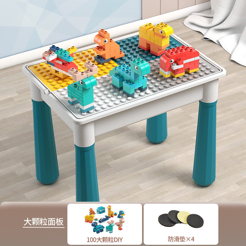 Large Particle Building Block Toys DIY Children's Multifunctional Building Block Table Educational Assembly Learning Table…