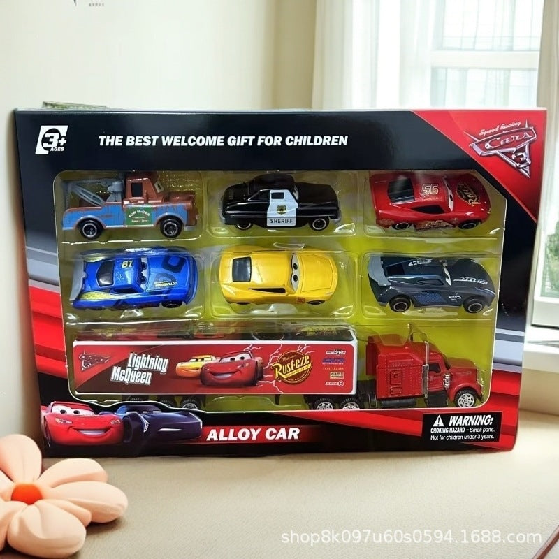 Cross-border exquisite set of alloy Thomas & Friends mini alloy pull-back inertia toy cars wholesale - 【6 cars + 1…