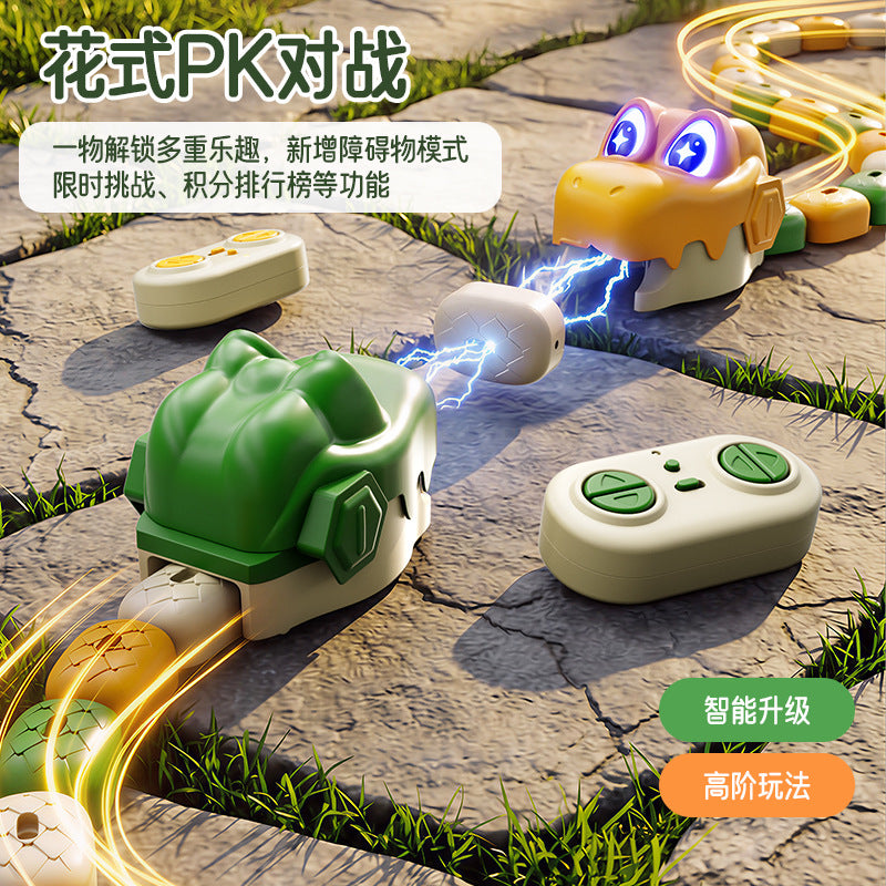 Remote-controlled magnetic snake game, a two-player interactive battle game, a children's electric food-eating car battle…