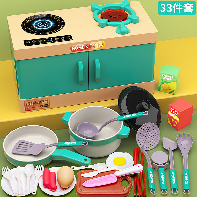 Play house children's kitchen toys for boys and girls baby simulation cooking mini kitchenware educational birthday gift…
